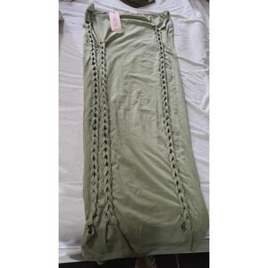 Micas Sage Green Cut-Out Braided Midi Skirt – Size XL – New with Tags